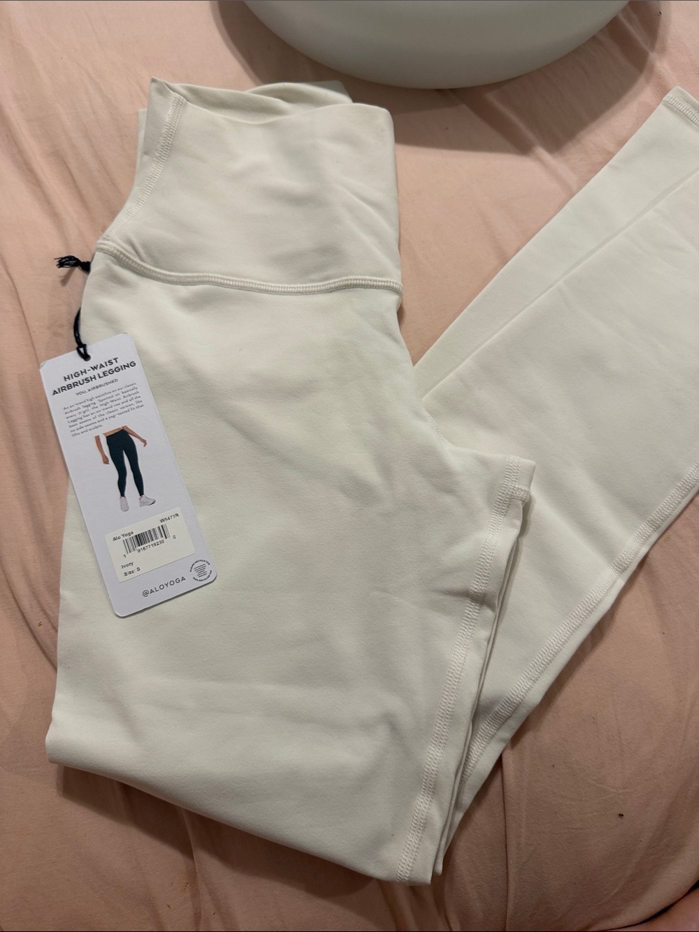 ALO Yoga High-Waist Airbrush Legging - Ivory/Cream